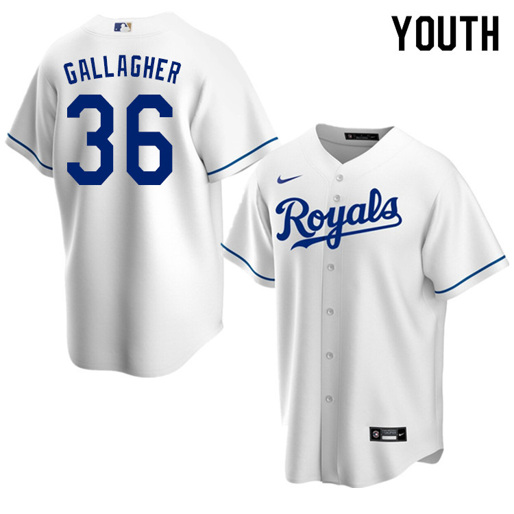 Nike Youth #36 Cam Gallagher Kansas City Royals Baseball Jerseys Sale-White